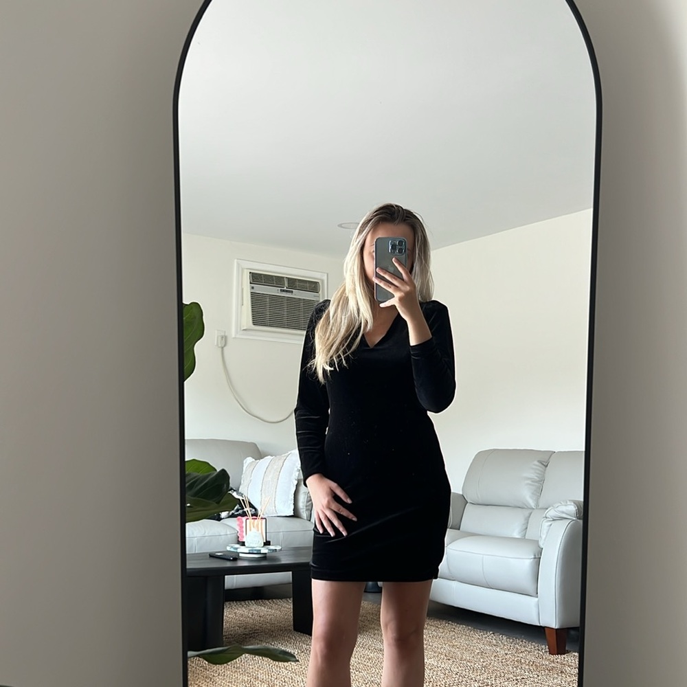 Express Black Dress with Pink Bow